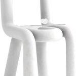 Internet Celebrity Makeup Stool Creative Designer Special-Shaped Simple Adult backrest Dining Chair(Milky)